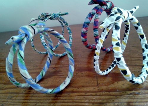 bracelets joncs,bracelets textile, bijoux textile