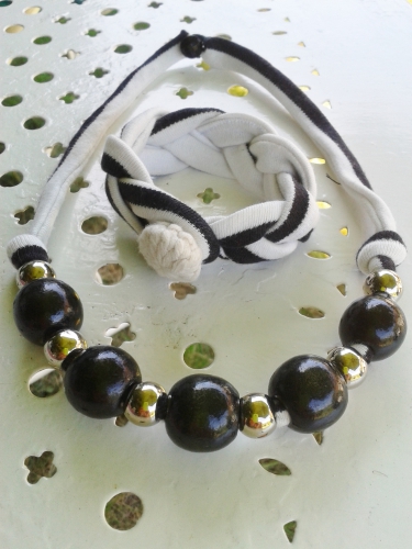 bijoux textile, collier, bracelet, création textile 