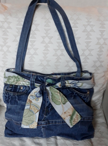 sac en jean, sac denim, recyclage jean, upcycling denim, création textile 